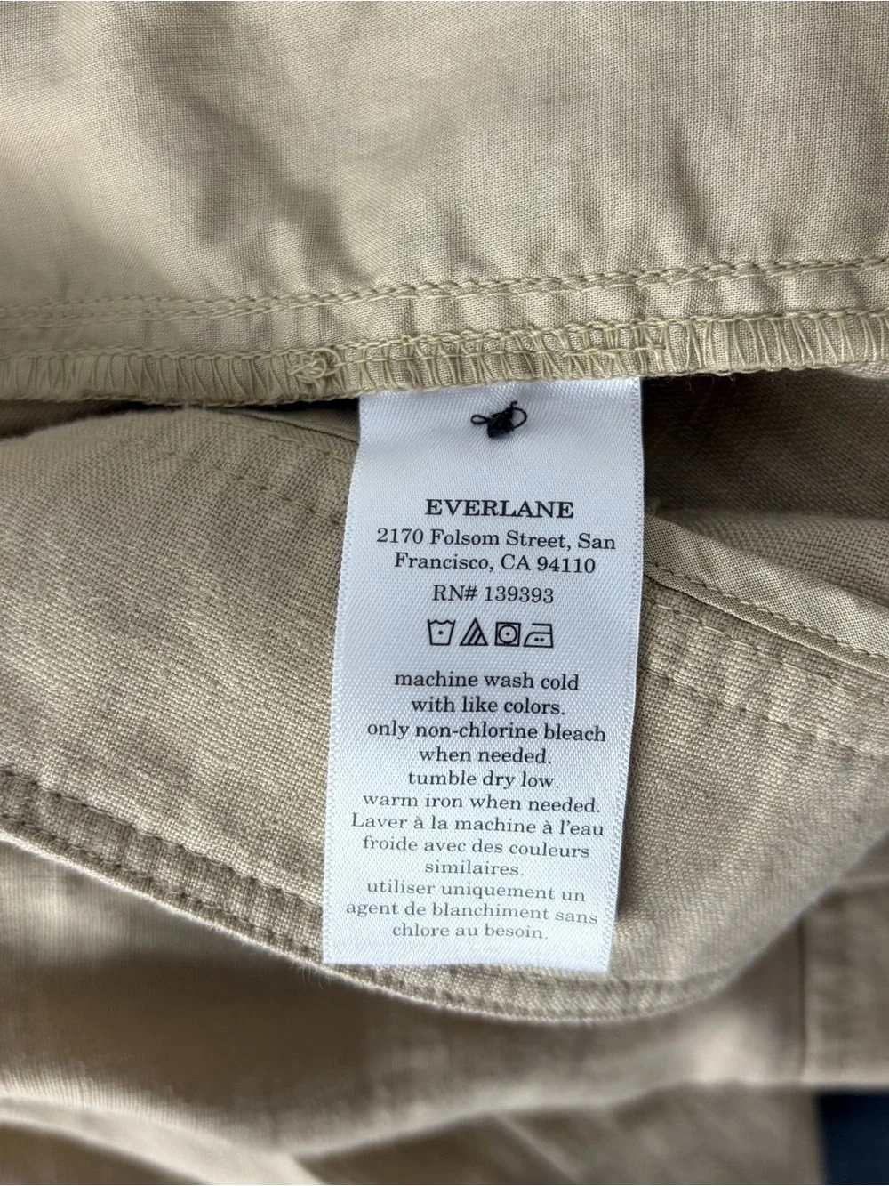Everlane The Linen Way High Drape Pant Trench coat Khaki  Size 8 NWT